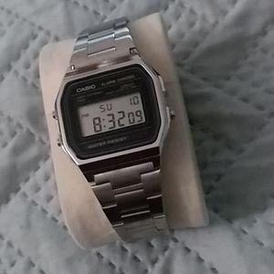 Casio men's designer steel band watch #A158W